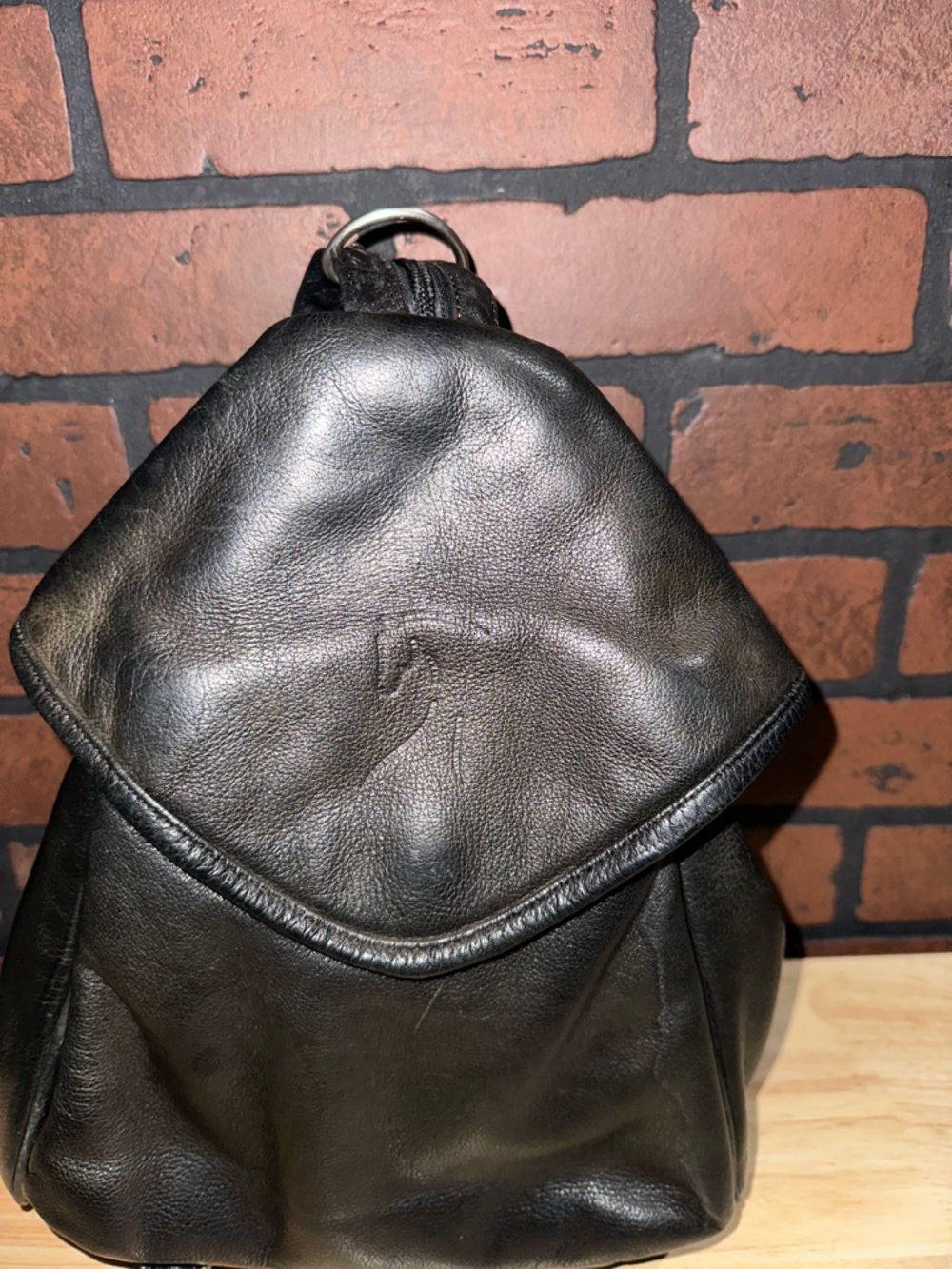 Vintage Canyon Outback Black Leather Backpack Equestrian Design - Picture 6 of 9